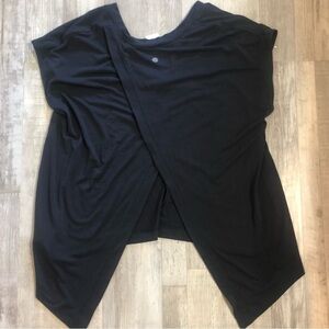 Black Draped Open-Back Women's Top